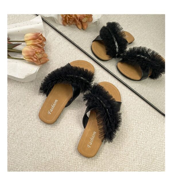 Summer New Trendy Fashion Sandals For Women - Fairy Style Netting Casual One-Sided Slippers