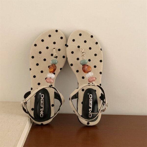 New Summer Lucky Stone Toe-post Flip Flops, Women's Flat Roman Sandals, Versatile Open-toe Beach Shoes 2026