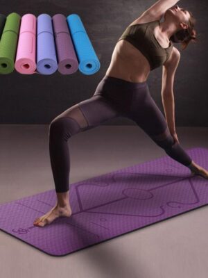 Non Slip TPE Yoga Mat Position Line Beginner