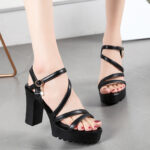 Chunky Heel High Heeled Sandals