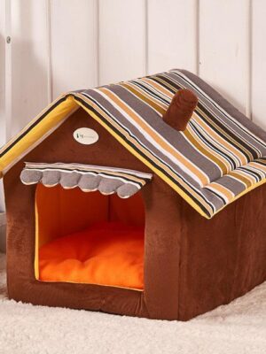 New Fashion Striped Removable Cover Mat Dog House Dog Beds For Small Medium Dogs Pet Products House Pet Beds for Cat