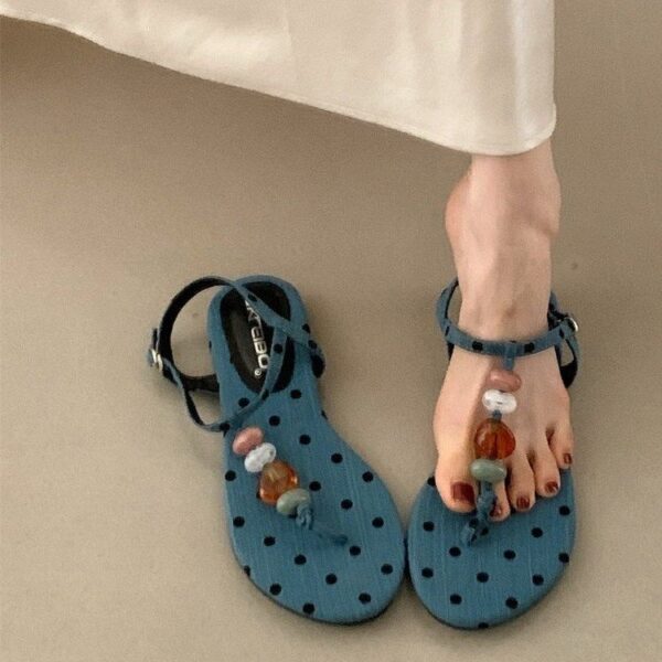 New Summer Lucky Stone Toe-post Flip Flops, Women's Flat Roman Sandals, Versatile Open-toe Beach Shoes 2026
