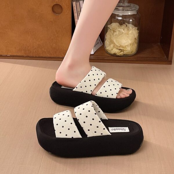 Sponge Cake Thick Sole Height Increasing Casual One-piece Slippers, Small And Versatile Cool Slippers