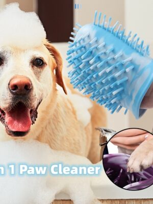 2 In 1 Dog Paw Cleaner Cup Soft Pet Dog Foot Cleaning Washer Brush Cup Portable Pet Foot Washer Paw Clean Brush Foot Cleaning Bucket Pet Products