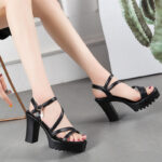 Chunky Heel High Heeled Sandals
