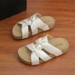 Thick Soled Sandals For Women With A Sense Of Luxury, Minimalist Style, And A Fashionable And Comfortable Cross Strap Design. Women's Slippers For Wearing Outside