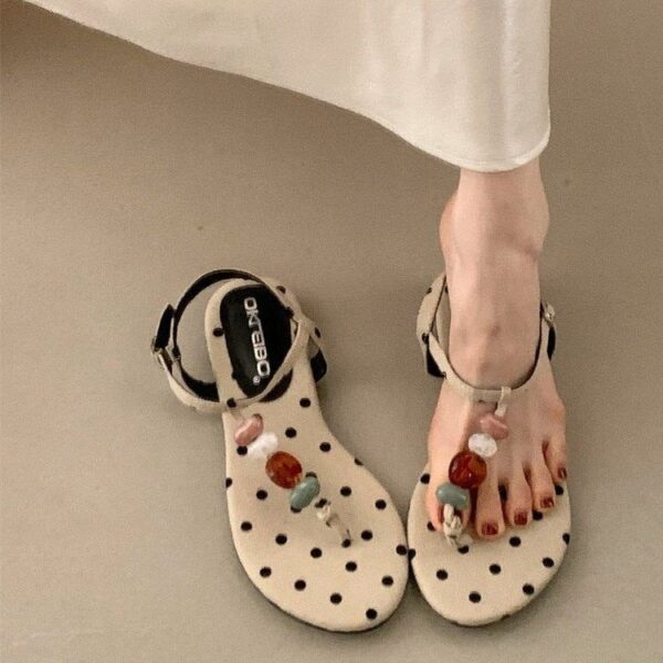 New Summer Lucky Stone Toe-post Flip Flops, Women's Flat Roman Sandals, Versatile Open-toe Beach Shoes 2026