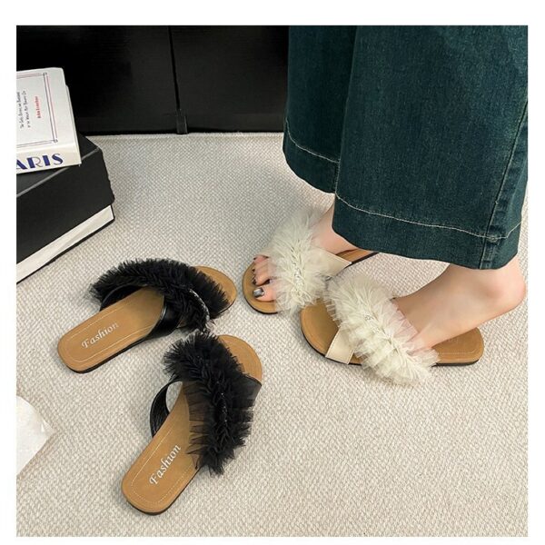Summer New Trendy Fashion Sandals For Women - Fairy Style Netting Casual One-Sided Slippers