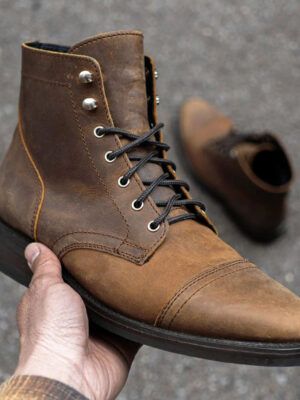 Mens Retro Round-toe Work Boots