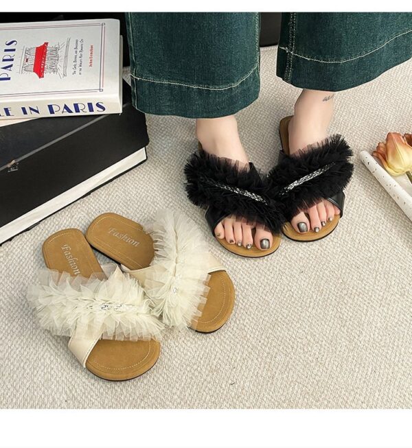 Summer New Trendy Fashion Sandals For Women - Fairy Style Netting Casual One-Sided Slippers