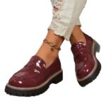 Thick-soled British-style Large-size Cross-border Loafers Platform Single-layer Shoes