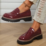 Thick-soled British-style Large-size Cross-border Loafers Platform Single-layer Shoes