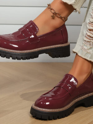 Thick-soled British-style Large-size Cross-border Loafers Platform Single-layer Shoes