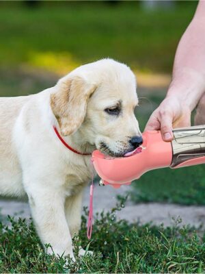 Pet Water Bottle Feeder Bowl Garbage Bag Storage Portable Pet Outdoor Travel 3 In 1 Dog Water Bottle