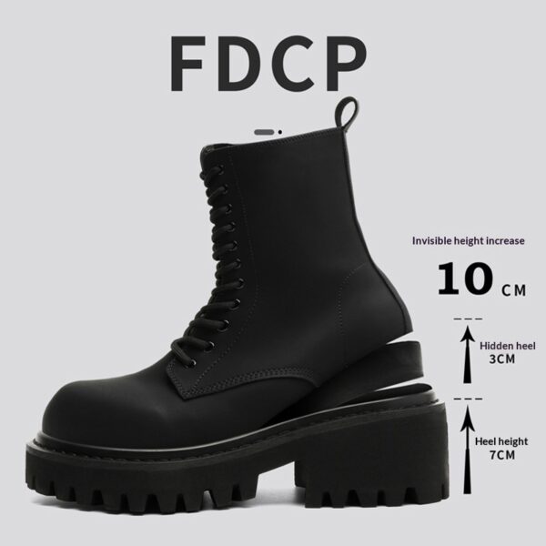 Fashionable Platform Height-increasing Niche-style Zip-up Boots