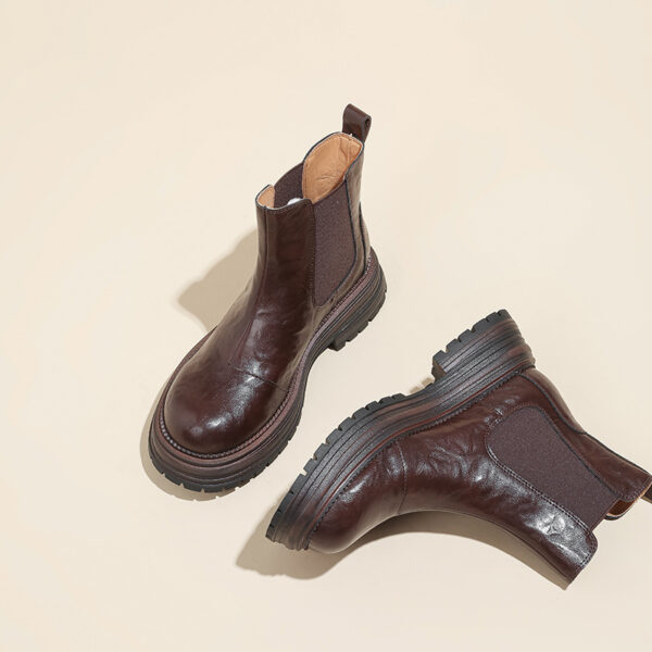 New Vintage Leather Ankle Boots For Women