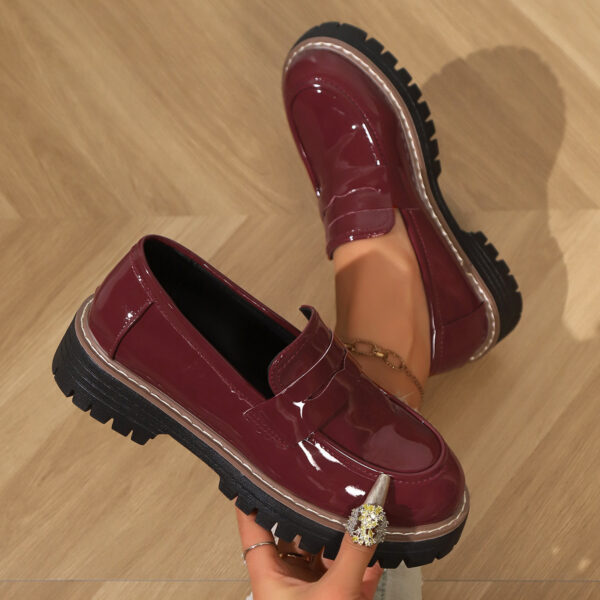 Thick-soled British-style Large-size Cross-border Loafers Platform Single-layer Shoes