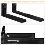 Multi-Functional L-Shape Wall Mount Bracket, Adjustable Retractable Microwave Shelf, Heavy-Duty Anti-Rust Steel Storage Rack for Indoor & Outdoor Use