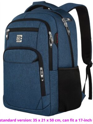 BC Men's Business Backpack Oxford Cloth Waterproof 16 Inch Large Capacity Multi Functional Computer Backpack Student Backpack Women's Blue Large Edition