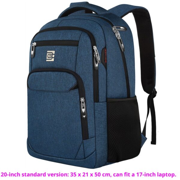 BC Men's Business Backpack Oxford Cloth Waterproof 16 Inch Large Capacity Multi Functional Computer Backpack Student Backpack Women's Blue Large Edition