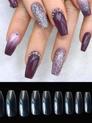 500 transparent natural fake nails