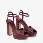 Rhinestone-decorated Fish-mouth High-heeled Sandals With A Thick Sole Featuring A Chunky Heel Design For Women