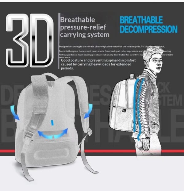 BC Men's Business Backpack Oxford Cloth Waterproof 16 Inch Large Capacity Multifunctional Computer Backpack Student Backpack Female - Coffee Color