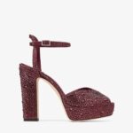 Rhinestone-decorated Fish-mouth High-heeled Sandals With A Thick Sole Featuring A Chunky Heel Design For Women