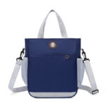 Primary School Printing And Tutoring Bag, Oxford Cloth Tote Bag, Children's One Shoulder Hand-held Printing Logo Tutoring Art File Bag - Blue