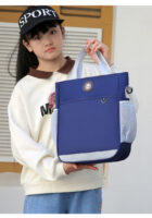 Primary School Printing And Tutoring Bag, Oxford Cloth Tote Bag, Children's One Shoulder Hand-held Printing Logo Tutoring Art File Bag - Blue