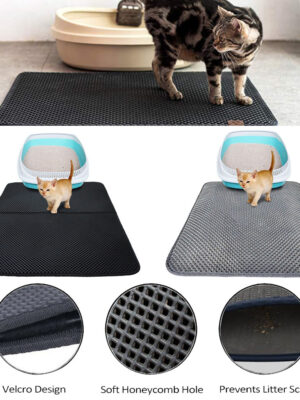 Waterproof Pet Cat Litter Mat EVA Double Layer Cat Litter Trapping Pet Litter Cat Mat Clean Pad Products For Cats Accessories