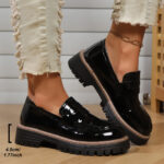 Thick-soled British-style Large-size Cross-border Loafers Platform Single-layer Shoes