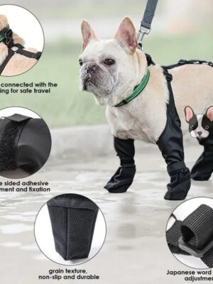 Waterproof Dog Shoes Adjustable Dog Boots Pet Breathbale Shoes For Outdoor Walking Soft French Dog Shoes Pets Paws Protector Pet Products