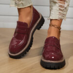 Thick-soled British-style Large-size Cross-border Loafers Platform Single-layer Shoes